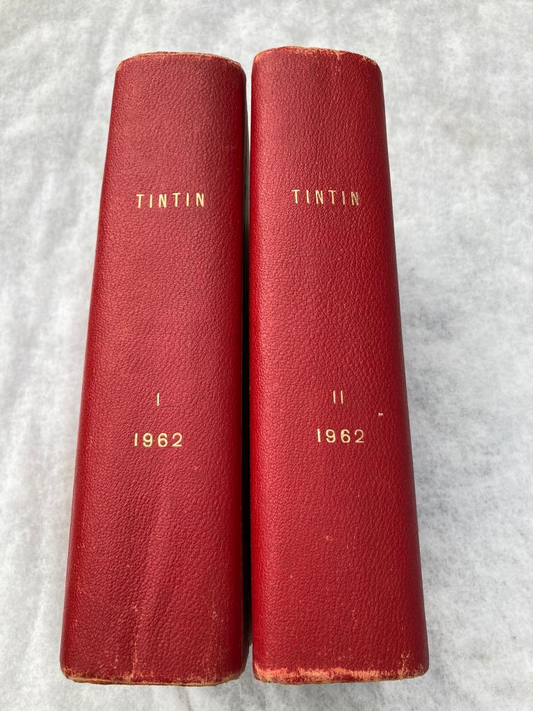 TINTIN 2 albums reliés magazines bande dessinées 1962 BD, Livres, BD, Plusieurs BD, Enlèvement ou Envoi, Utilisé, Hergé