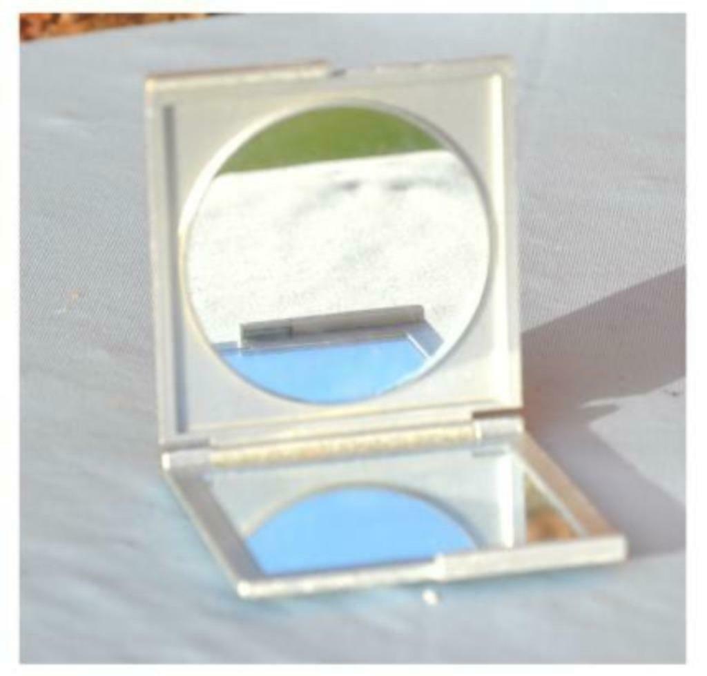 §miroir de sac a main argenté, Enlèvement ou Envoi, Comme neuf