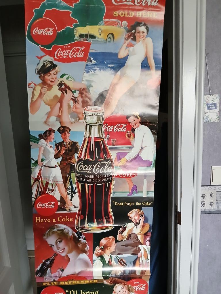 affiche Coca Cola, Collections, Enlèvement, Utilisé, Affiche ou Poster pour porte ou plus grand, Rectangulaire vertical
