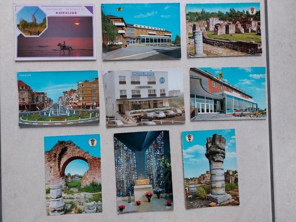 Lot van 9 postkaarten Koksijde, Ophalen of Verzenden