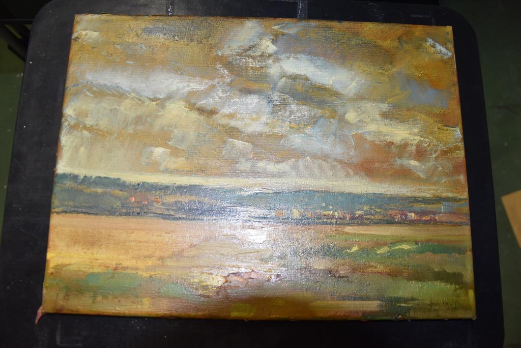 Peinture à l'huile Hauspy, Antiquités & Art, Art | Peinture | Moderne, Envoi