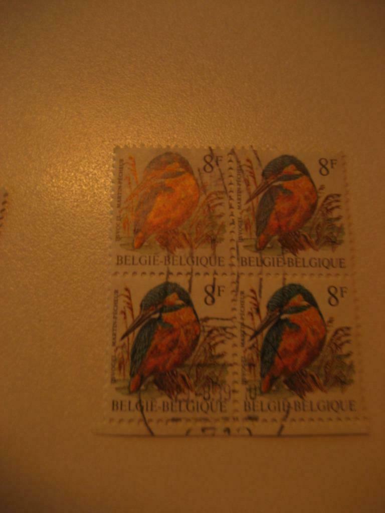 postzegels blokje van 4 IJSVOGEL (8F)gestempeld 1986, Ophalen of Verzenden, Gestempeld, Gestempeld