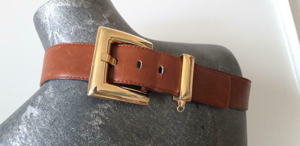 ESCADA vintage ceintuur T 36 38,naturel kl leder, Ophalen of Verzenden, Zo goed als nieuw
