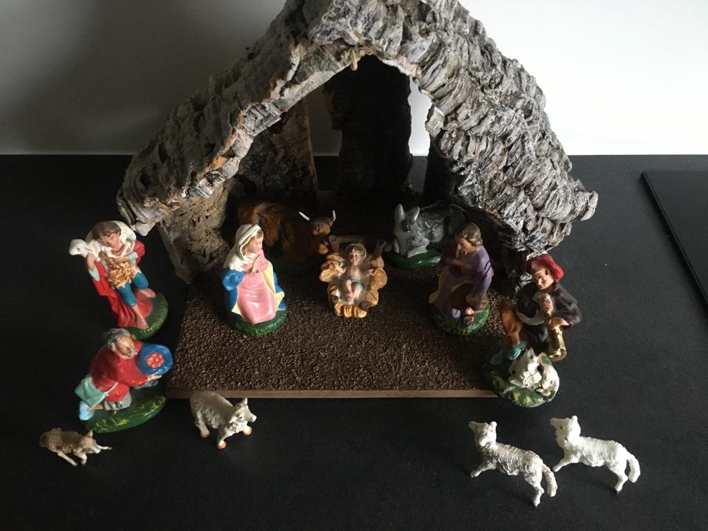 Kerststal met kerstfiguren, Diversen, Kerst, Ophalen, Gebruikt