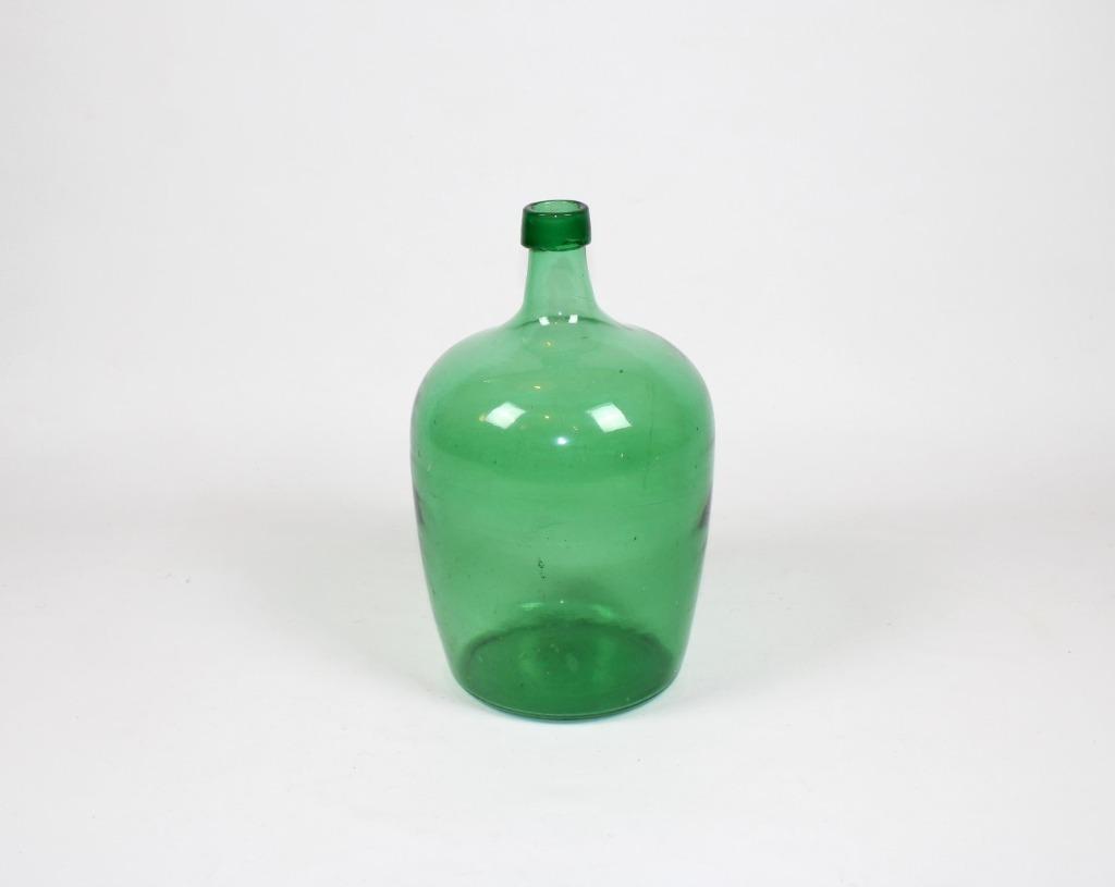 oude dame jeanne, groene glazen gistfles, Antiek en Kunst, Ophalen