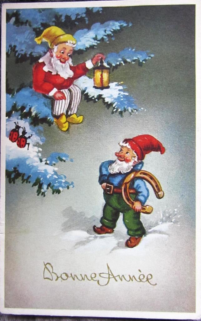 FANTASIEKAART KABOUTERS (STEMPEL EXPO 1958 TE BRUSSEL), Ophalen of Verzenden, 1940 tot 1960, Gelopen, Overige thema's