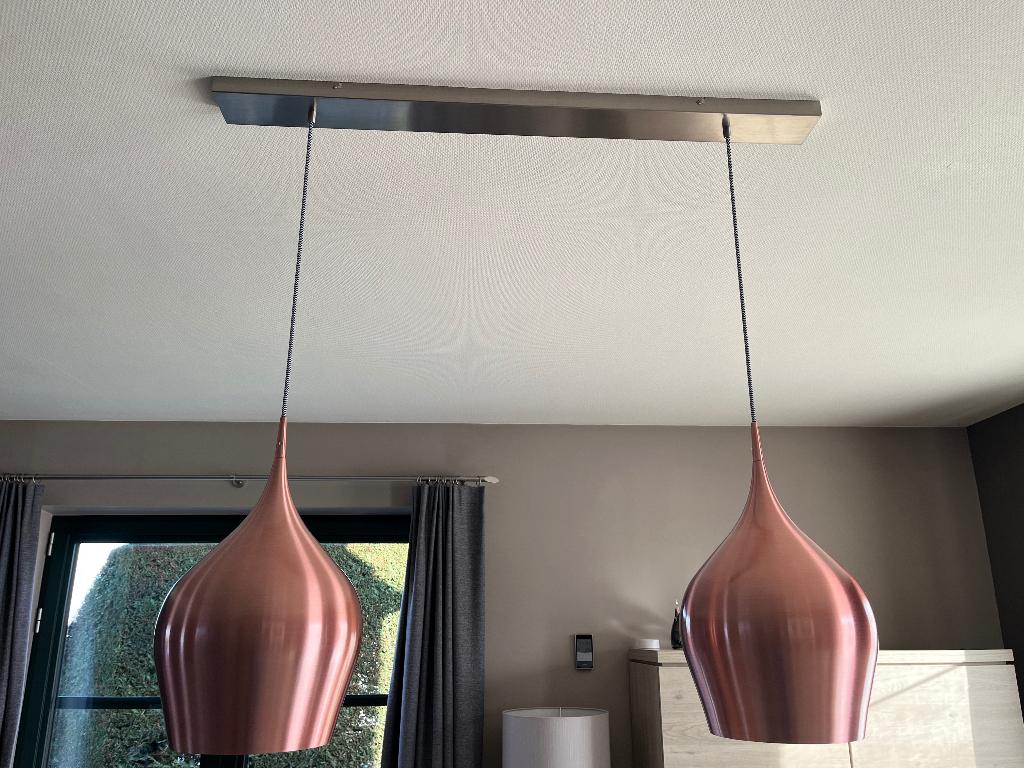 Hanglampen Vibrant - Metaal - Nieuwstaat - 2 stuks, 75 cm ou plus, Enlèvement ou Envoi, Comme neuf, Métal