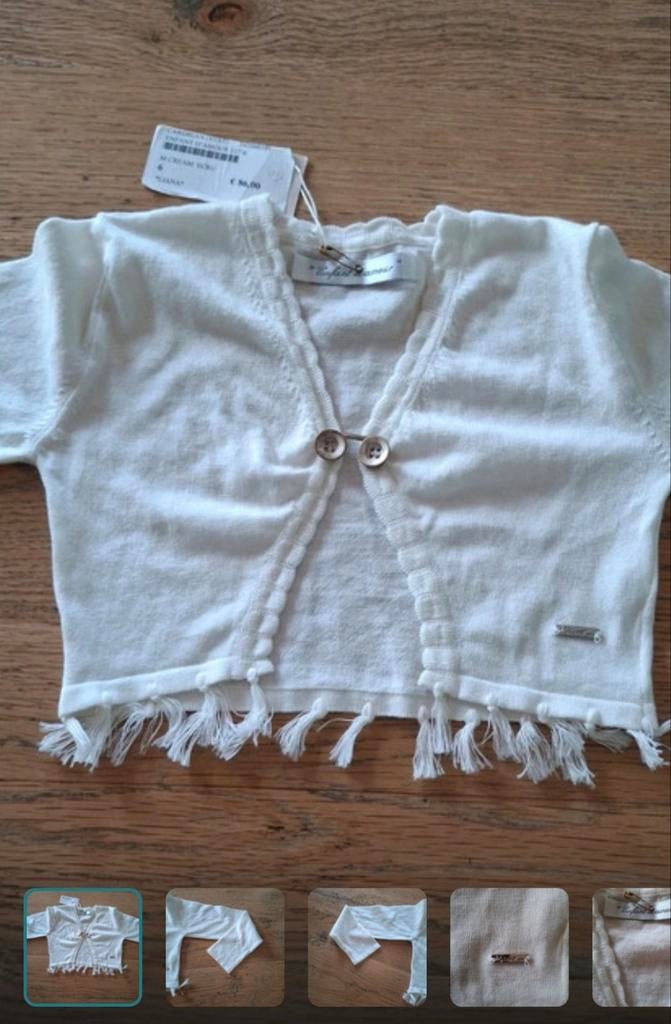 Nieuw witbeige kort vestje/cardigan Enfant d´amour 6 jaar, Kinderen en Baby's, Ophalen of Verzenden