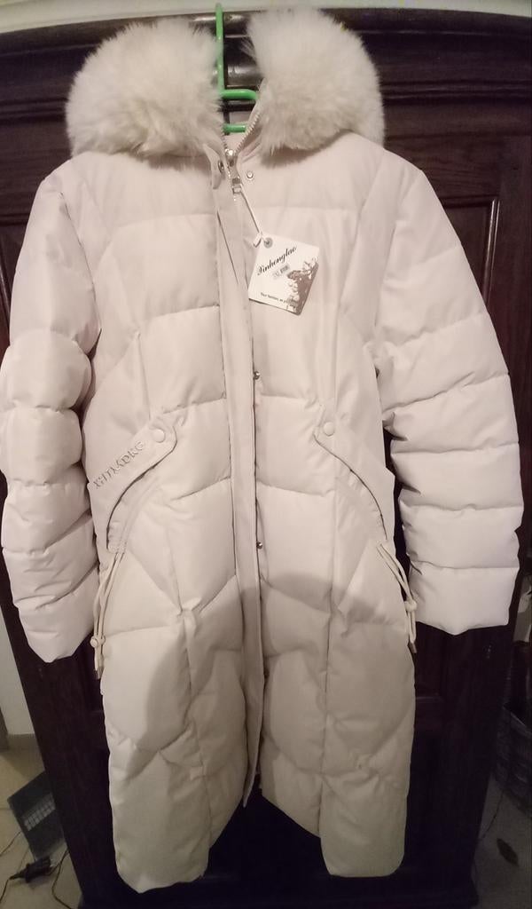 Nieuwe Winterjas dames Ninhongtao kleur ecru maat 3XL (46), Enlèvement ou Envoi, Neuf, Taille 46/48 (XL) ou plus grande, Autres couleurs