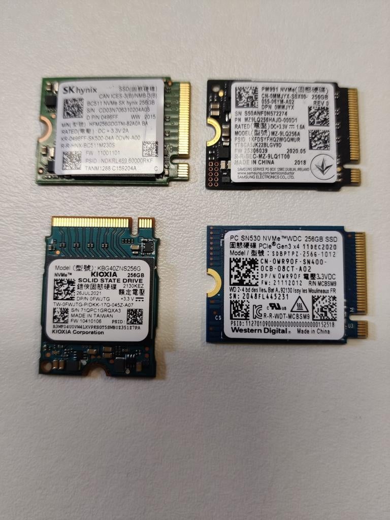 256GB SSD NVMe schijfjes, Ophalen, Intern, Gebruikt, 256GB