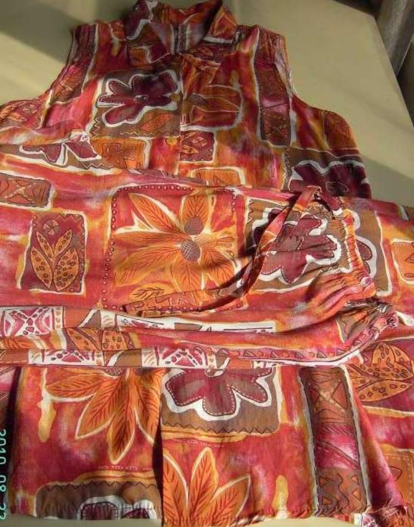 Leuke zomerset ; broek + tuniek - maat 42, Maat 42/44 (L), Oranje, Ophalen of Verzenden, Zo goed als nieuw