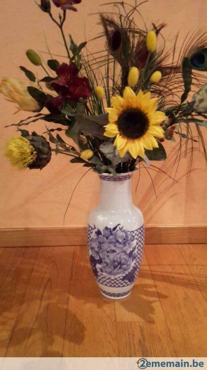 Beau vase bleu et blanc, Enlèvement, Utilisé, Bleu
