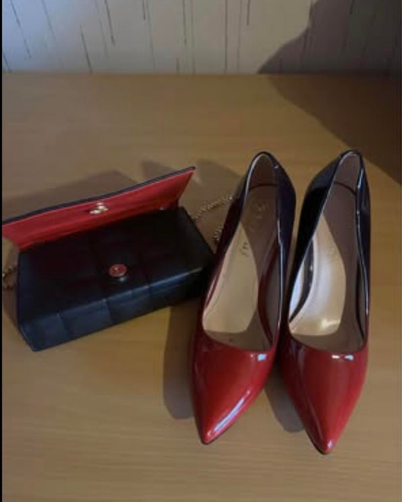 Escarpin + sac a maain/Schoenen + handtas, Ophalen of Verzenden, Rood, Pumps