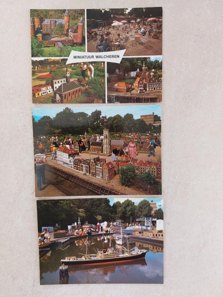 3 postkaarten Miniatuurpark Walcheren, Collections, Cartes postales | Pays-Bas, Enlèvement ou Envoi