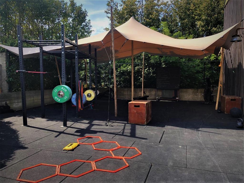 Stretchtent Feesttent Partytent 8x6mtr, Tuin en Terras, Ophalen, Gebruikt, Partytent, 6 meter of meer