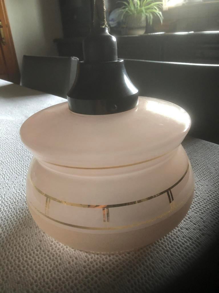 Roze lampenkap met bakeliet houder jaren 1935, Ophalen, Gebruikt