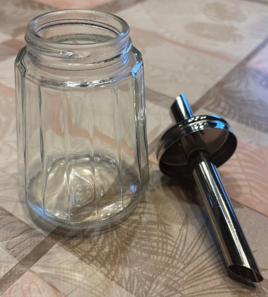 Glazen suiker potje 10 cm., Verzamelen, Ophalen of Verzenden, Zo goed als nieuw