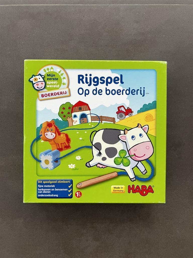 Haba Rijgspel - Peuterspeelgoed - Op de Boerderij, Ophalen, Zo goed als nieuw, Puzzelen