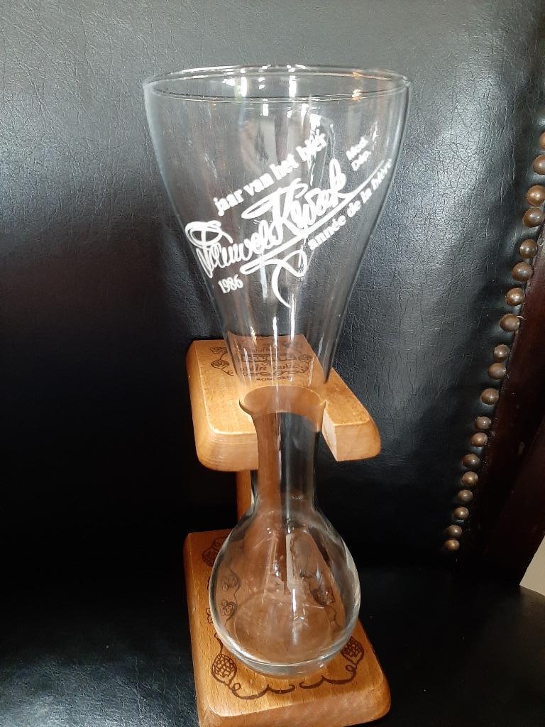 Kwak glas in houten standaard 1986, Verzamelen, Ophalen of Verzenden, Gebruikt