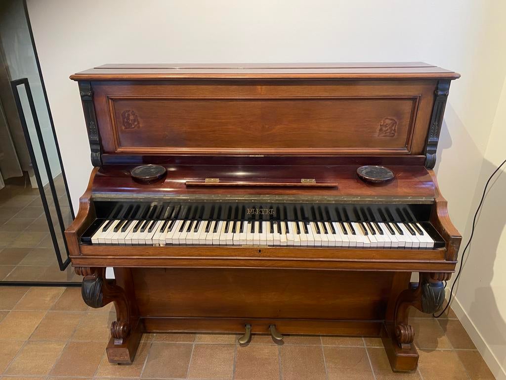 Buffetpiano Pleyel nr 97100, Muziek en Instrumenten, Ophalen, Gebruikt, Bruin, Piano