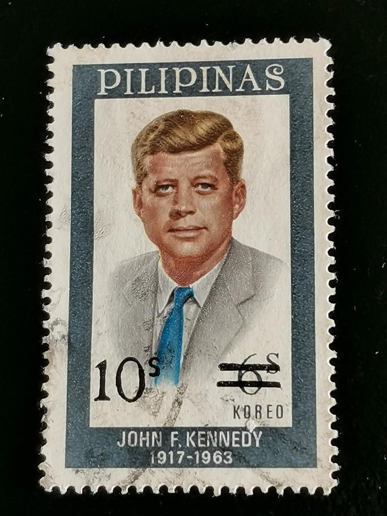 Filippijnen 1972 - President Kennedy met opdruk, Postzegels en Munten, Ophalen of Verzenden, Gestempeld, Zuidoost-Azië