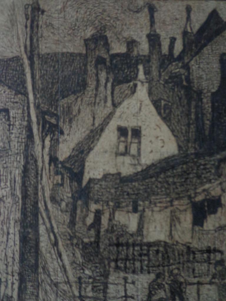 zeldzame ets Maurice Dupuis huizen te Gent uniek exemplaar, Antiek en Kunst, Kunst | Etsen en Gravures, Ophalen of Verzenden, Ets