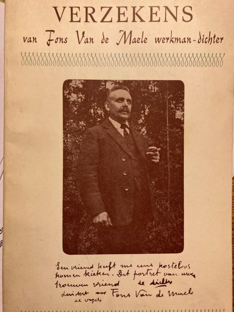 Verzekens van Fons Van de Maele werkman-dichter Erembodegem, Antiek en Kunst, Ophalen of Verzenden
