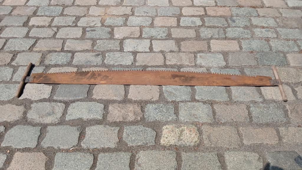 antieke,oude,ijzeren boomzaag-lengte1,55m.x13cm.breed, Antiek en Kunst, Ophalen