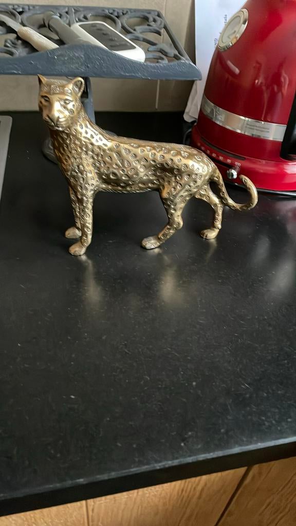 Bronzen tijger / panter, Verzamelen, Beelden en Beeldjes, Ophalen, Dier