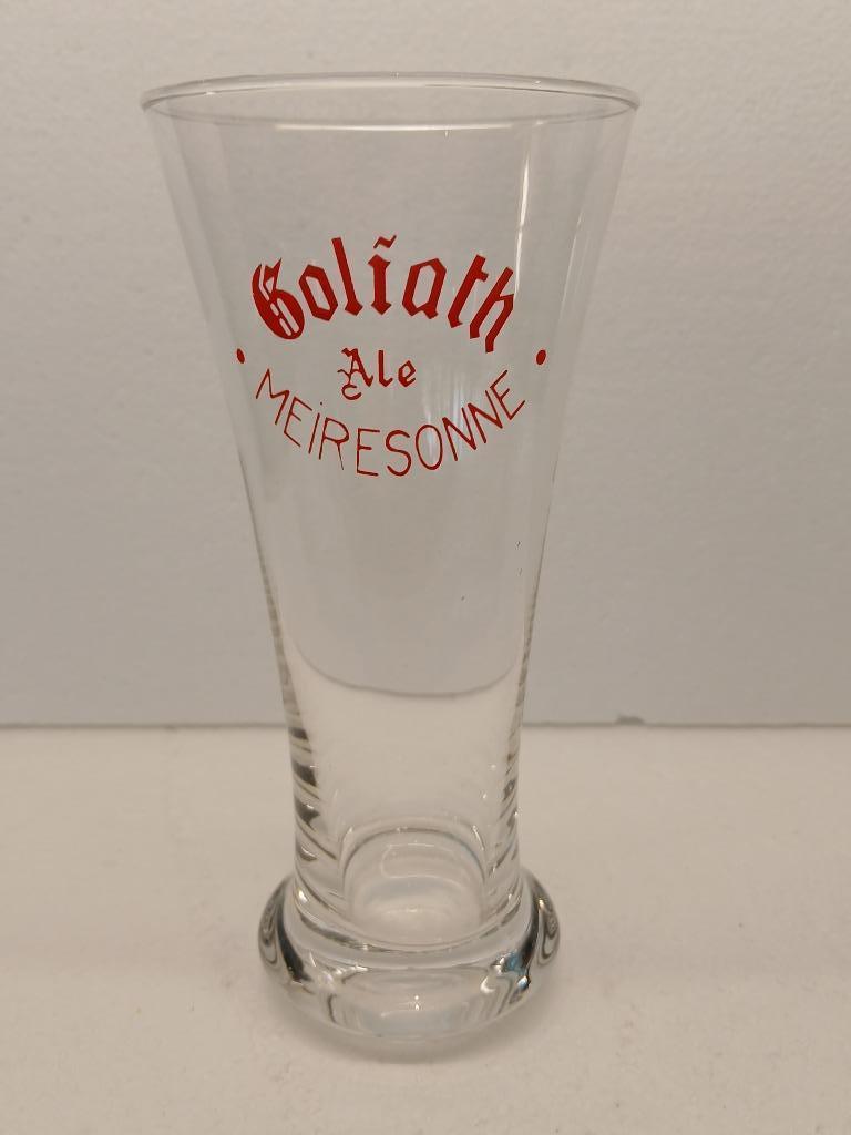 Oud GOLIATH ALE-glas van de brouwerij MEIRESONNE in goede st, Verzamelen, Biermerken, Ophalen of Verzenden, Zo goed als nieuw