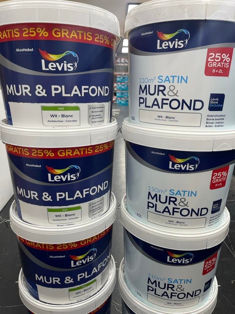 ️ Peinture LEVIS MAT , SATIN & VELOURS 10L en super PROMOS, Bricolage & Construction, Peinture, Vernis & Laque, 10 à 15 litres