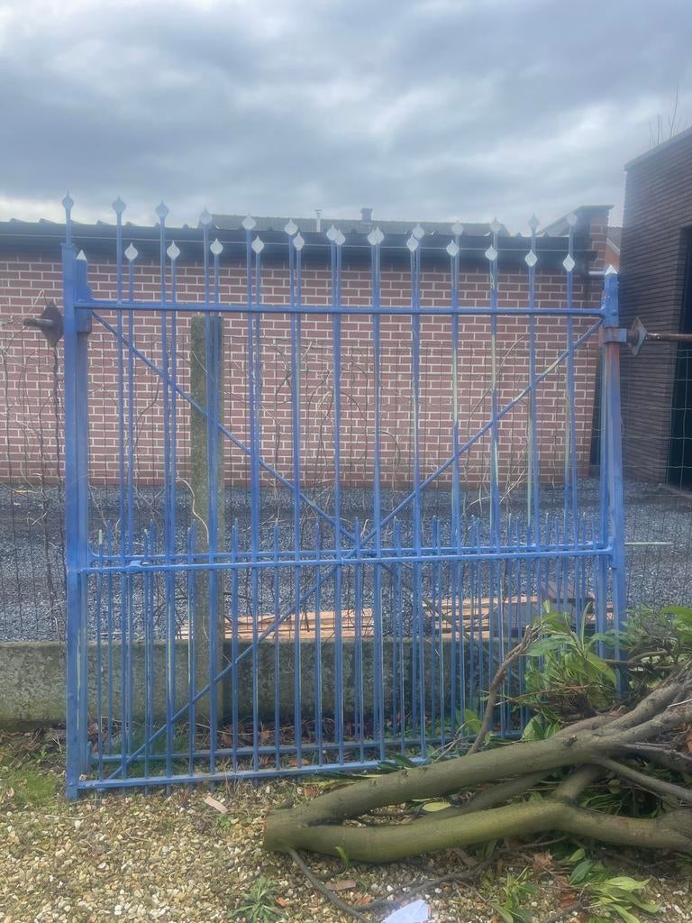 Massieve poort (ijzer) in 2 delen, Clôture ornementale, Enlèvement, Avec portail, Utilisé