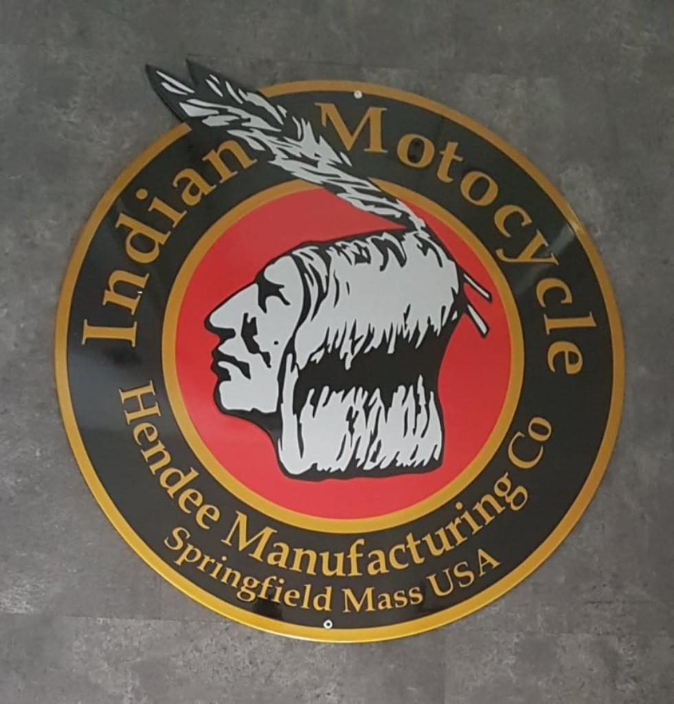 Indian motorcycle mooi zwaar emaillen reclame decoratie bord, Enlèvement ou Envoi, Comme neuf, Panneau publicitaire