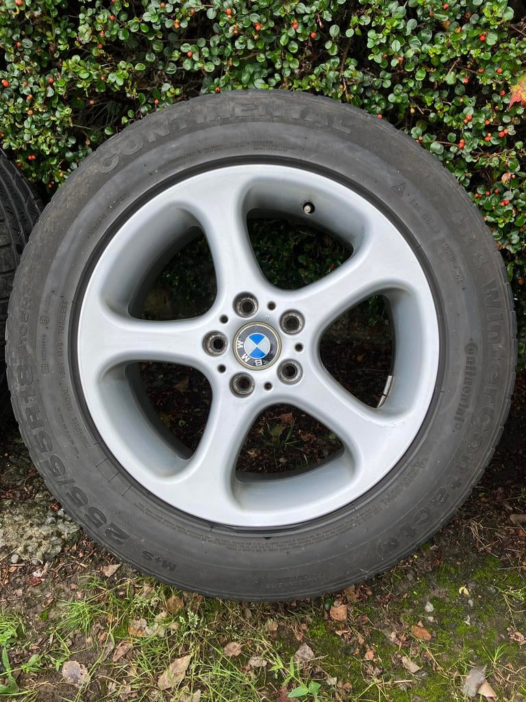4 roues d'hiver BMW X5 E53 Styling 69Conti Winter 255/55 R18, Pneus et Jantes, Pneus hiver, 255 mm, Enlèvement ou Envoi