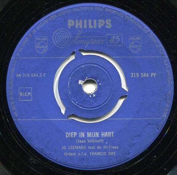 Jo Leemans Met De Hi-Fives - Diep In Mijn Hart, Gebruikt, 7 inch, Single, Ophalen of Verzenden