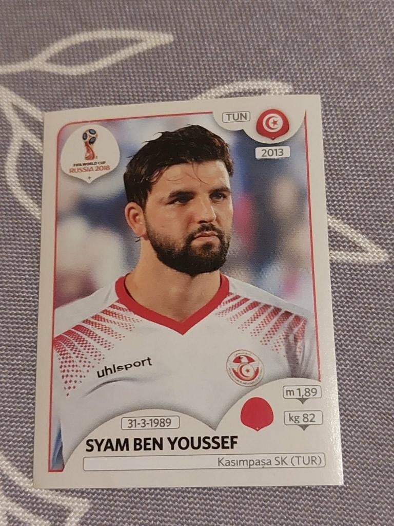 Panini / Sticker / Syam Ben Youssef / Tunesië / WK 2018, Verzenden, Nieuw, Poster, Plaatje of Sticker