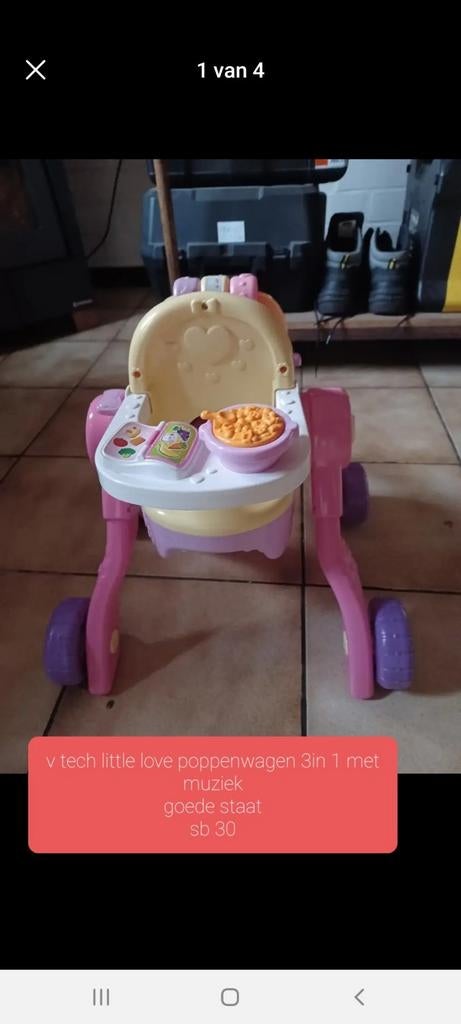 V tech little love poppenwagen, Ophalen, Zo goed als nieuw