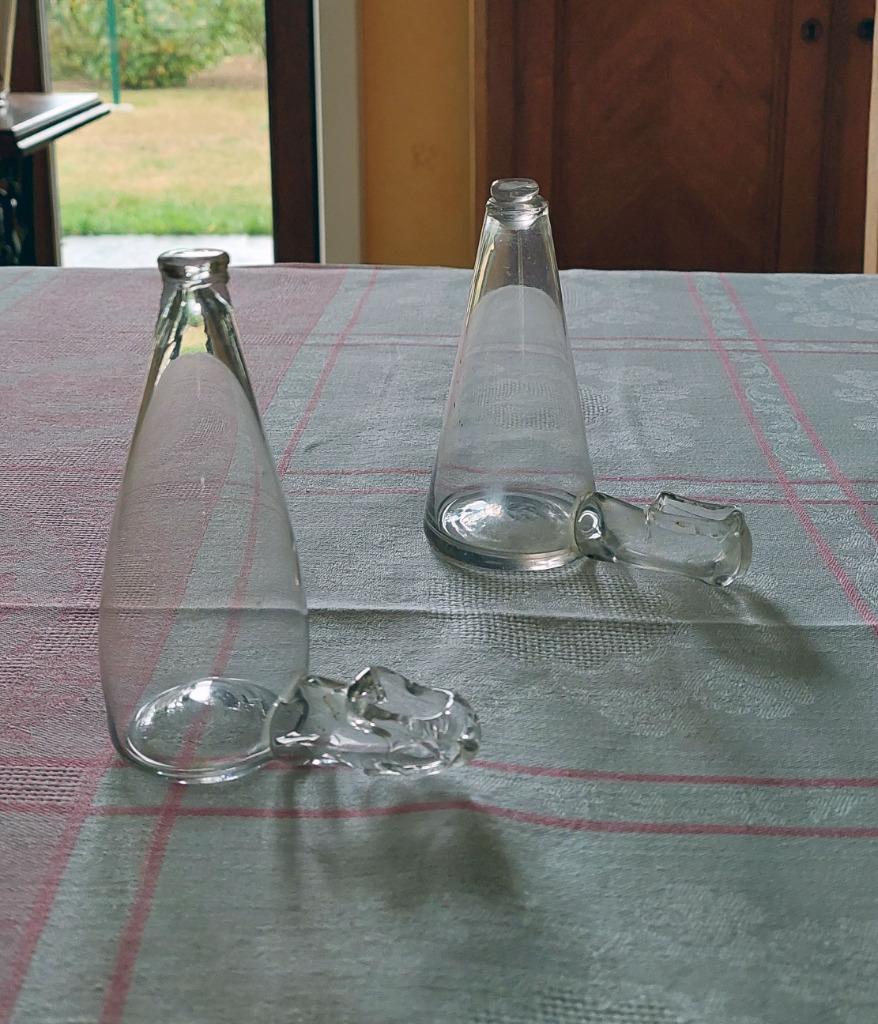 Nieuw Prijs  : Oude glazen drinkbakken, vogels, 2 st - 19de, Dieren en Toebehoren, Ophalen of Verzenden, Gebruikt