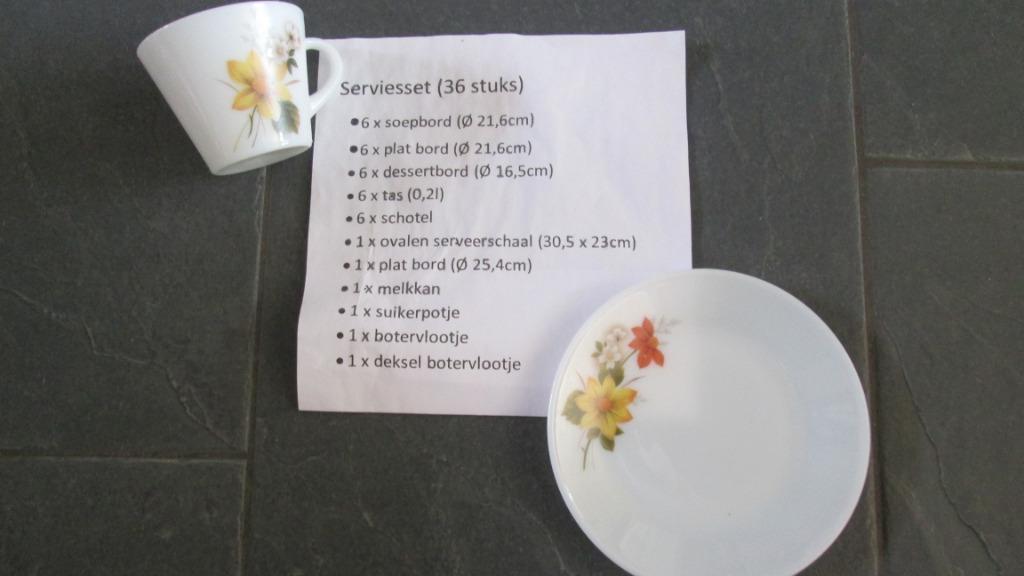 36 -delig servies Arcopal, Huis en Inrichting, Keuken | Servies, Ophalen, Nieuw