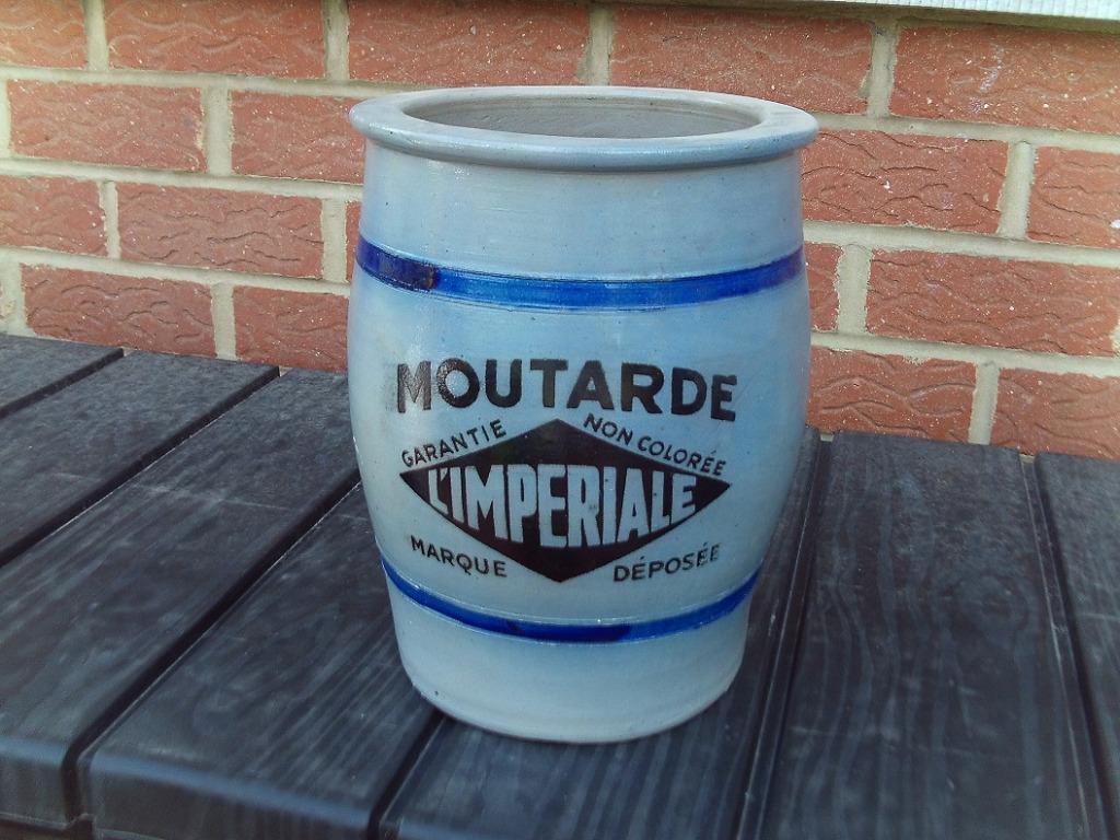 Ancien pot en grès à moutarde publicitaire L'IMPERIALE, Antiquités & Art, Enlèvement ou Envoi