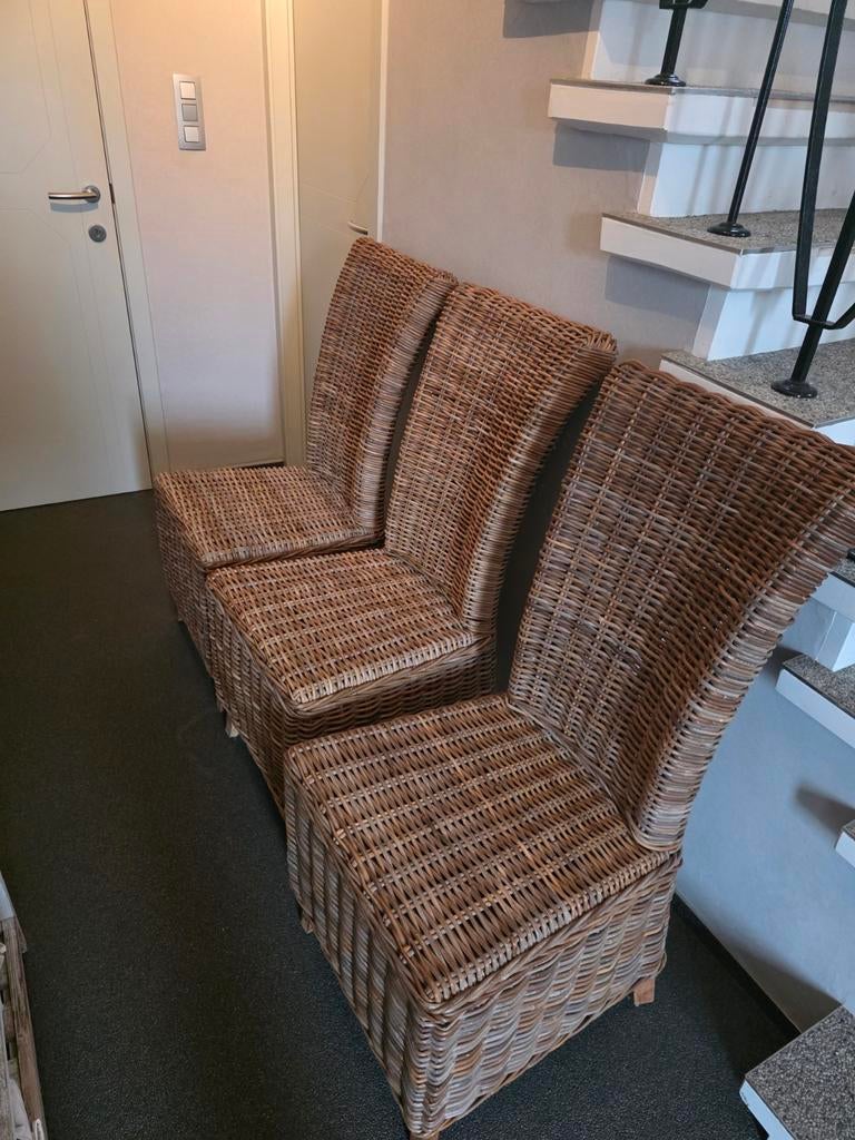 5 eetkamerstoelen in rotan, Huis en Inrichting, Stoelen, Ophalen