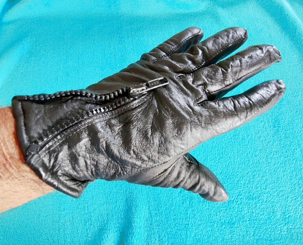 Motorhandschoen _ zwart leer _ maat L. (M), Motoren, Ophalen of Verzenden, Nieuw zonder kaartje, Handschoenen
