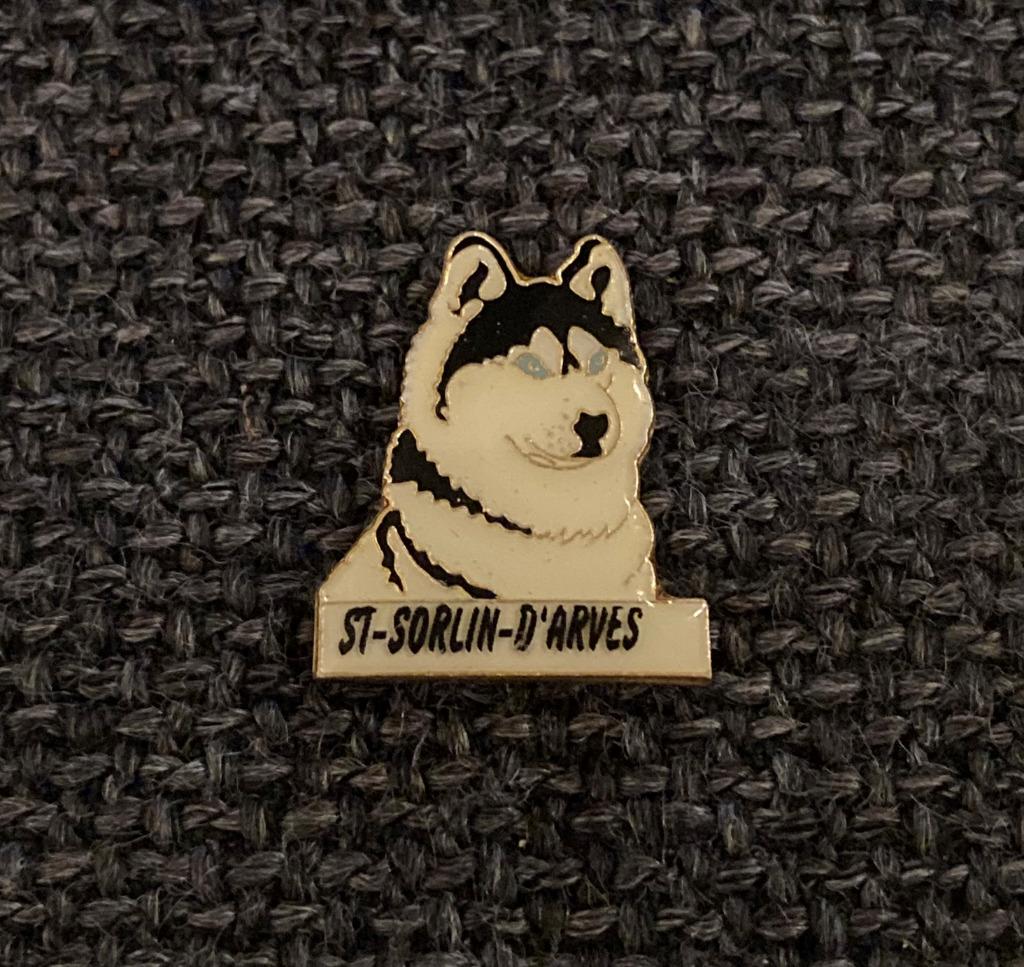 PIN - SAINT-SORLIN-D'ARVES - FRANCE - HUSKY - CHIEN - HOND, Verzenden, Gebruikt, Stad of Land, Speldje of Pin