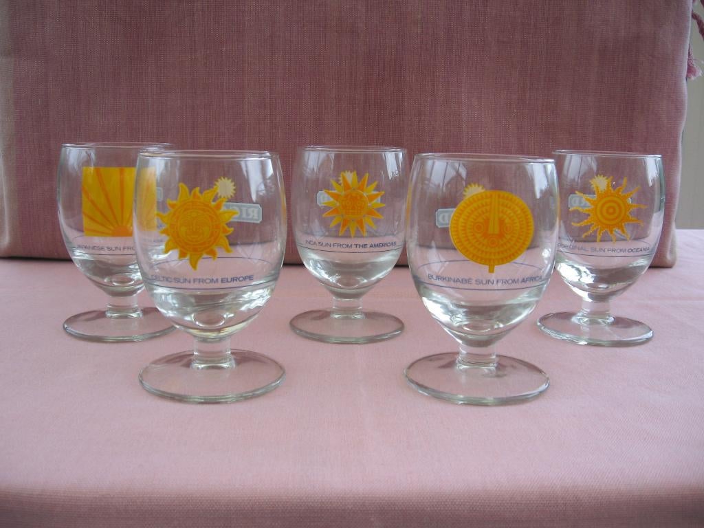 Série Ricard de continents, 5 verres, Enlèvement ou Envoi, Comme neuf, Ustensile