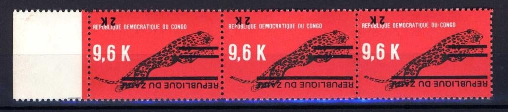 CONGO ZAIRE OBP 907** MET OMGEKEERDE OPDRUK, Postzegels en Munten, Verzenden, Postfris
