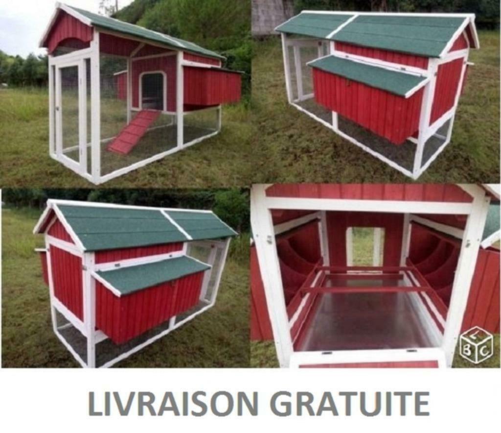 Poulailler XXL abri 12 poules 8 pondoirs abri coq enclos XXL, Verzenden, Nieuw, Kippenhok of Kippenren