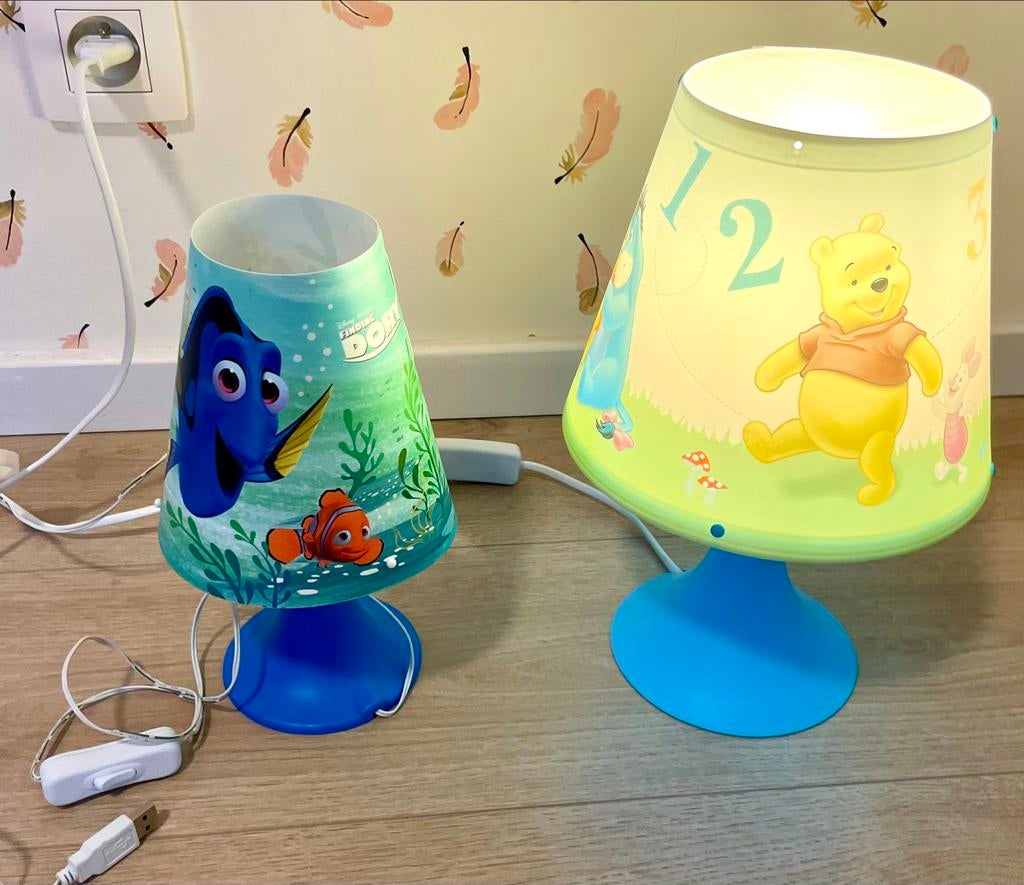 Bureaulamp Disney Winnie the Pooh en Finding Dory, Ophalen, Zo goed als nieuw, Lamp