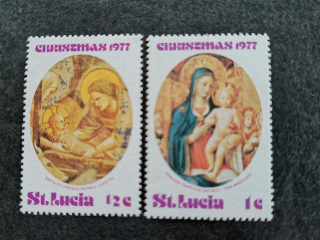 Sint Lucia 1977 - Kerstmis - Giotto - Fra Angelico **, Ophalen of Verzenden, Postfris, Midden-Amerika