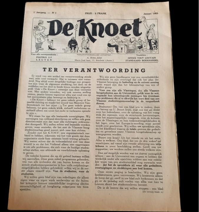 De Knoet Januari 1953. jaargang nr 1., Ophalen of Verzenden, Gelezen, Krant