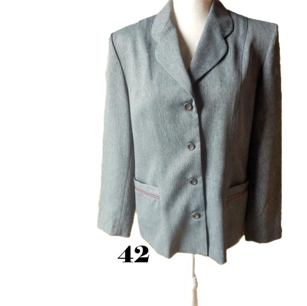 (59) - veste grise femme t.XL, Ophalen of Verzenden, Zo goed als nieuw, Maat 42/44 (L), Grijs